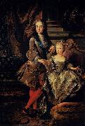 Francois de Troy Portrait of Louis XV of France with his oil painting on canvas